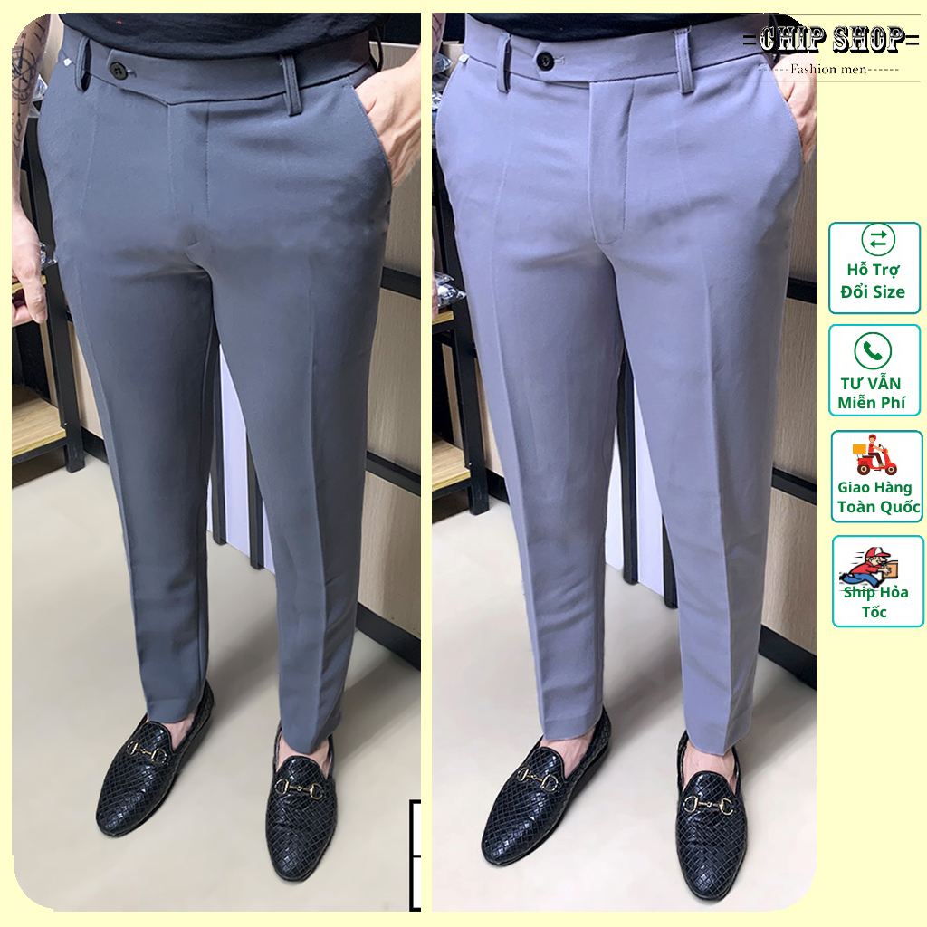 Quần tây  nam dáng suông baggy Hamino , quần âu nam Hàn Quốc  vải slex dày dặn học sinh  đi làm công sở mặc được ( size 45 - 78kg )