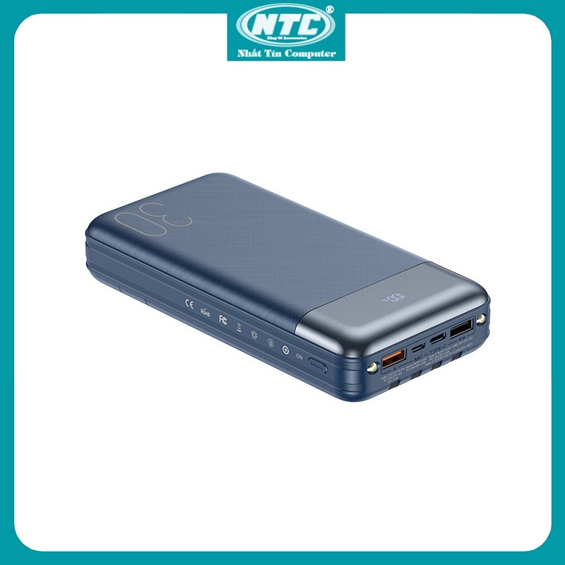 Pin sạc dự phòng Remax RPP-199 30000mAh QC22.5W PD20W 3 Inputs 6 Outputs lõi Li-Polymer (Xanh) - Hãng phân phối chính thức - Nhất Tín Computer