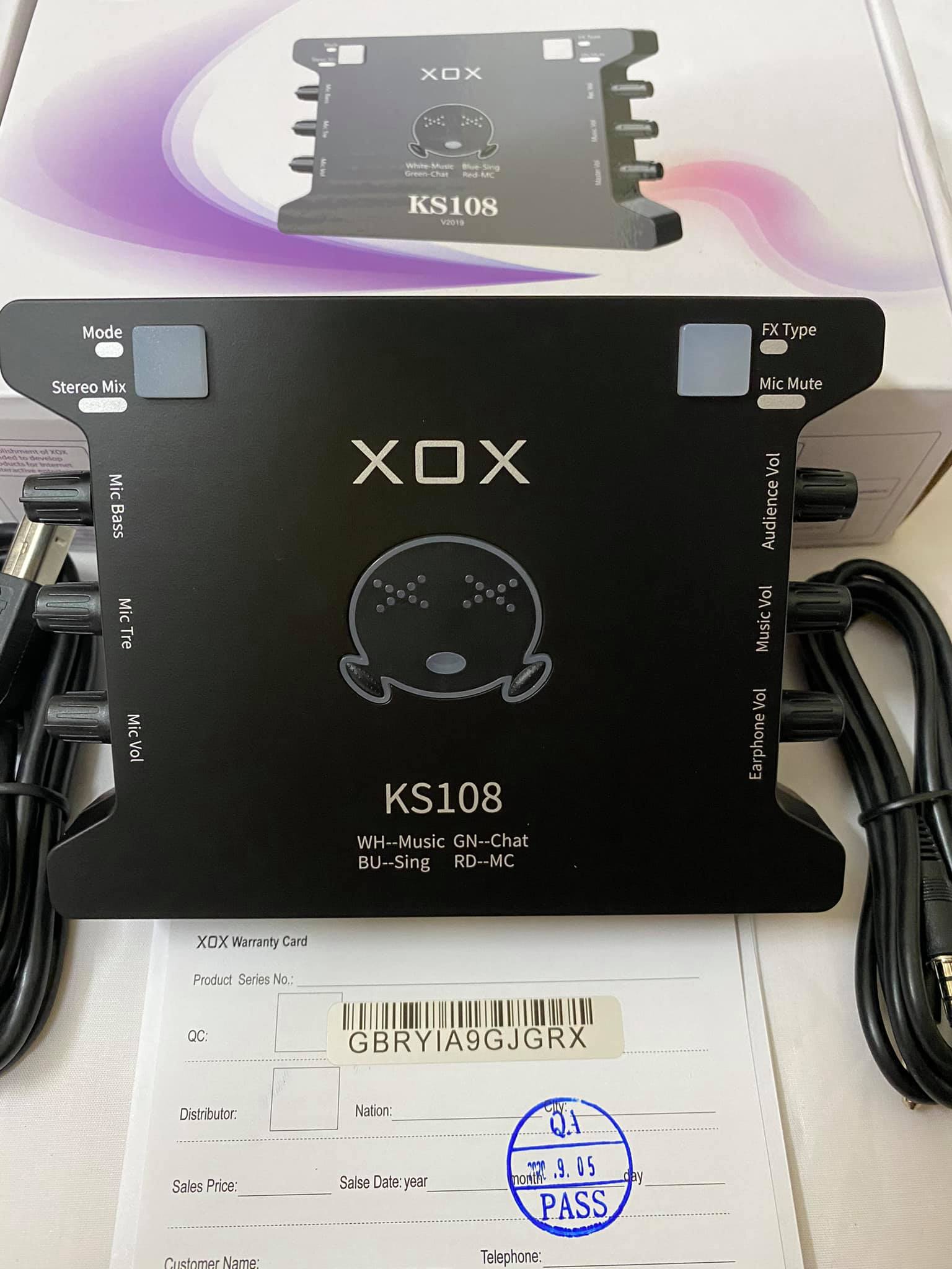 Sound card XOX ks108  dùng hát livestream karaoke thu âm. Phiên bản 2019 đã