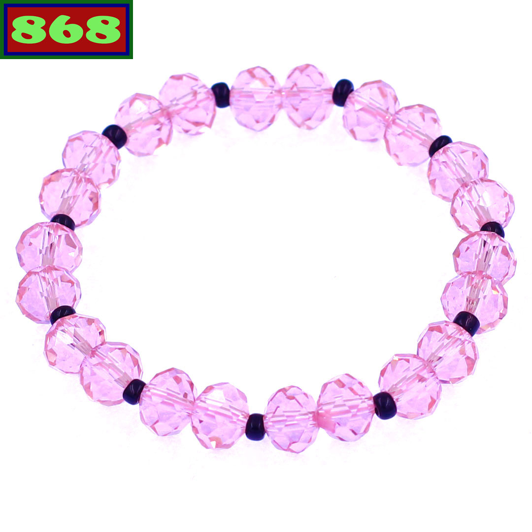 Hand chain crystal pink rose cut cupping 8 cup black quartz, round chain glass, bracelet bead chain, bracelet, beads chain