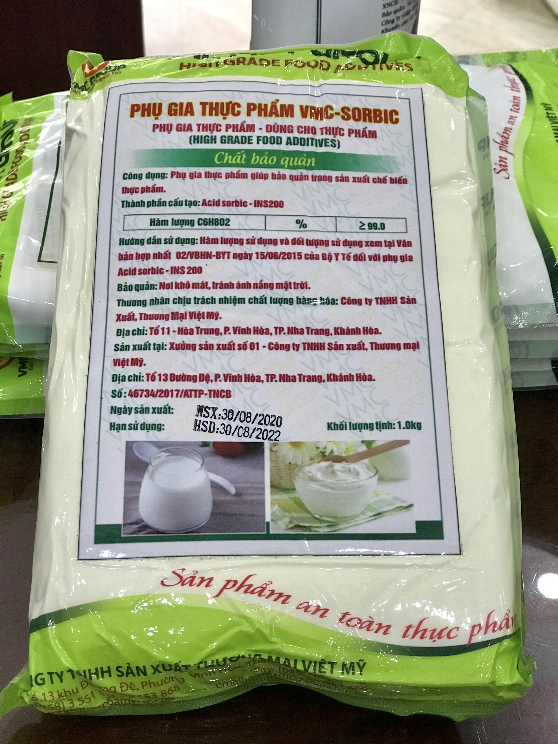 PHỤ GIA BẢO QUẢN DẦU MỠ, MỨT, BÁNH KẸO THỰC PHẨM CHẾ BIẾN VMC SORBIC