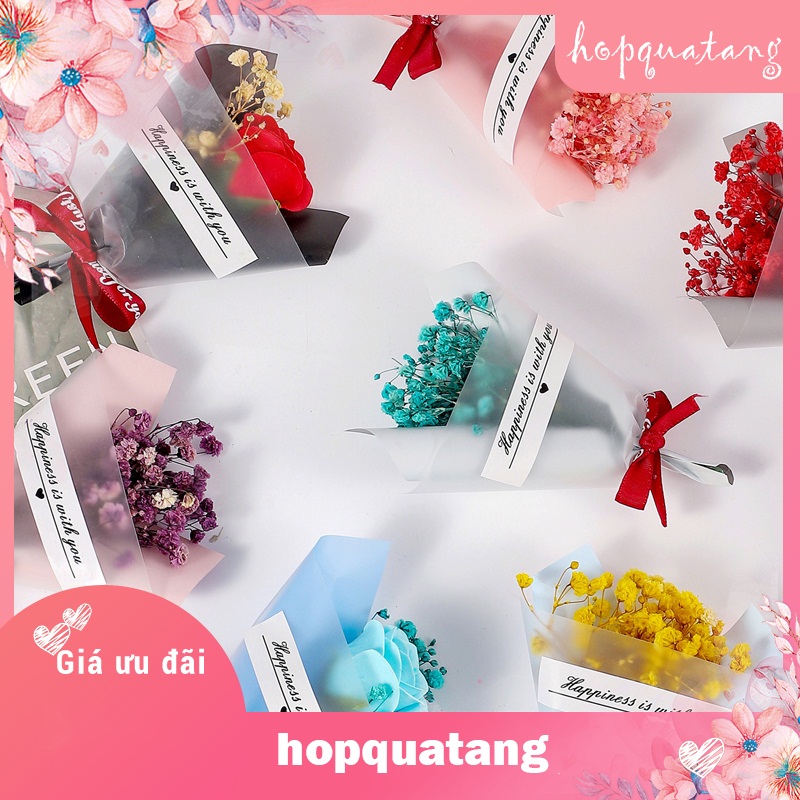 Bó hoa khô mini handmade trang trí hộp quà tặng