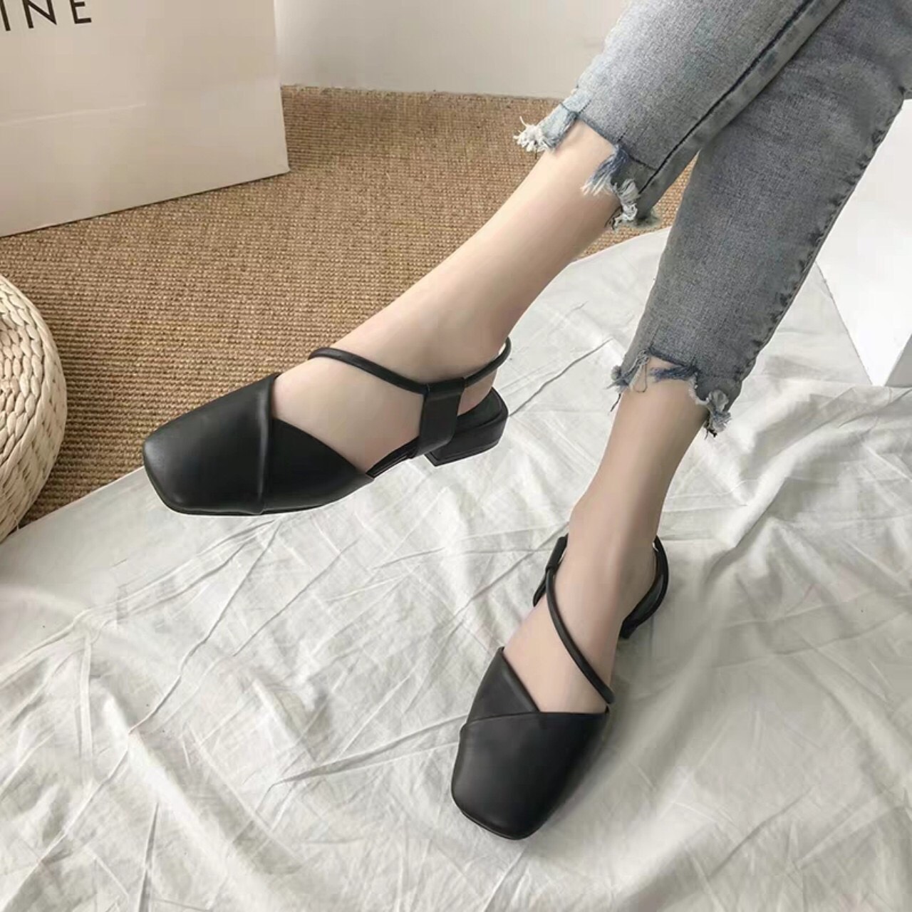 ( Giày Hót) Giày sandal phong cách tiểu thư phong cách Hàn Quốc