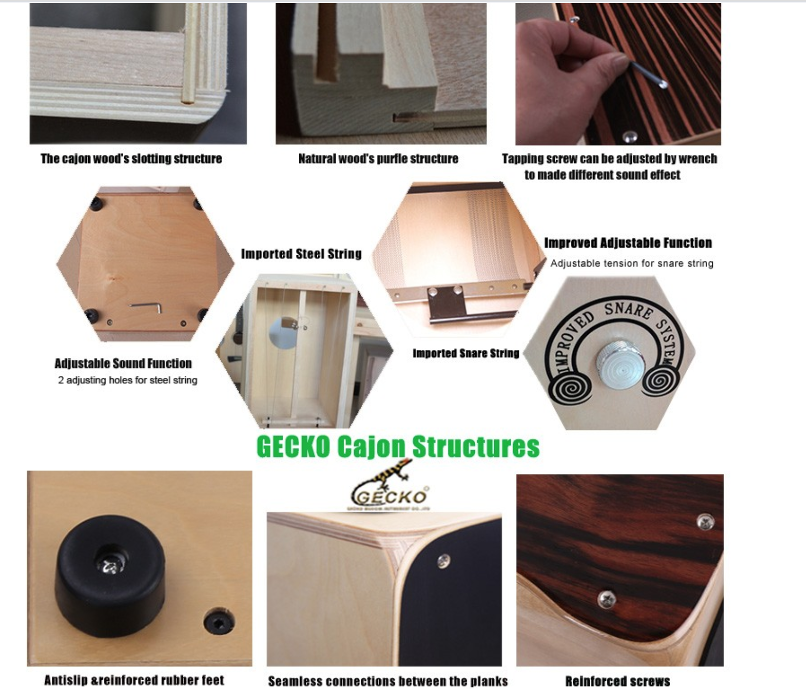 Trống Cajon Gecko CL50S - Hàng có sẵn