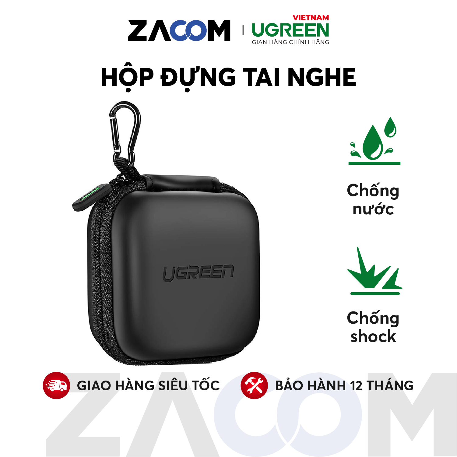 Hộp đựng tai nghe thẻ nhớ cáp usb chống sốc chống nước ugreen 40816