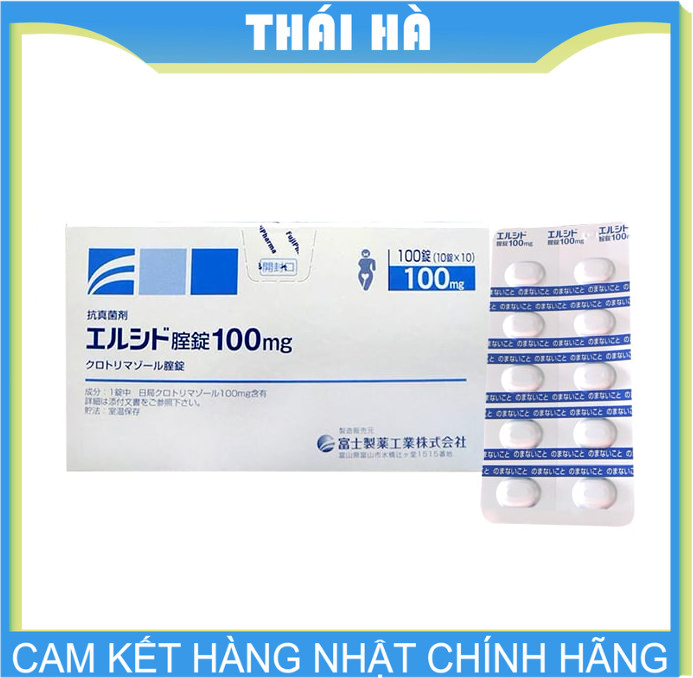 VIÊN ĐẶT PHỤ KHOA ELCIDO 100MG NHẬT BẢN VỈ 10 VIÊN