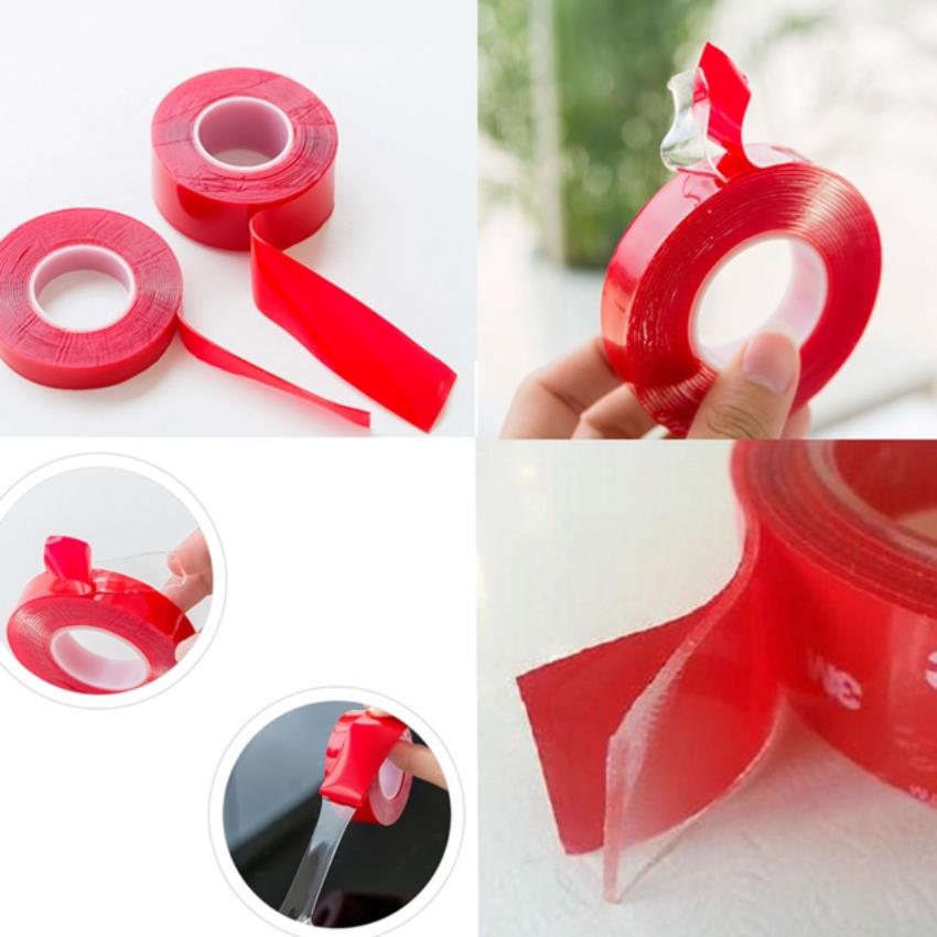 Băng dính 3M, băng keo cường lực 2 Mặt trong suốt chất liệu Acrylic siêu bám dính Siêu Chắc Chắn,Cuộn 30m