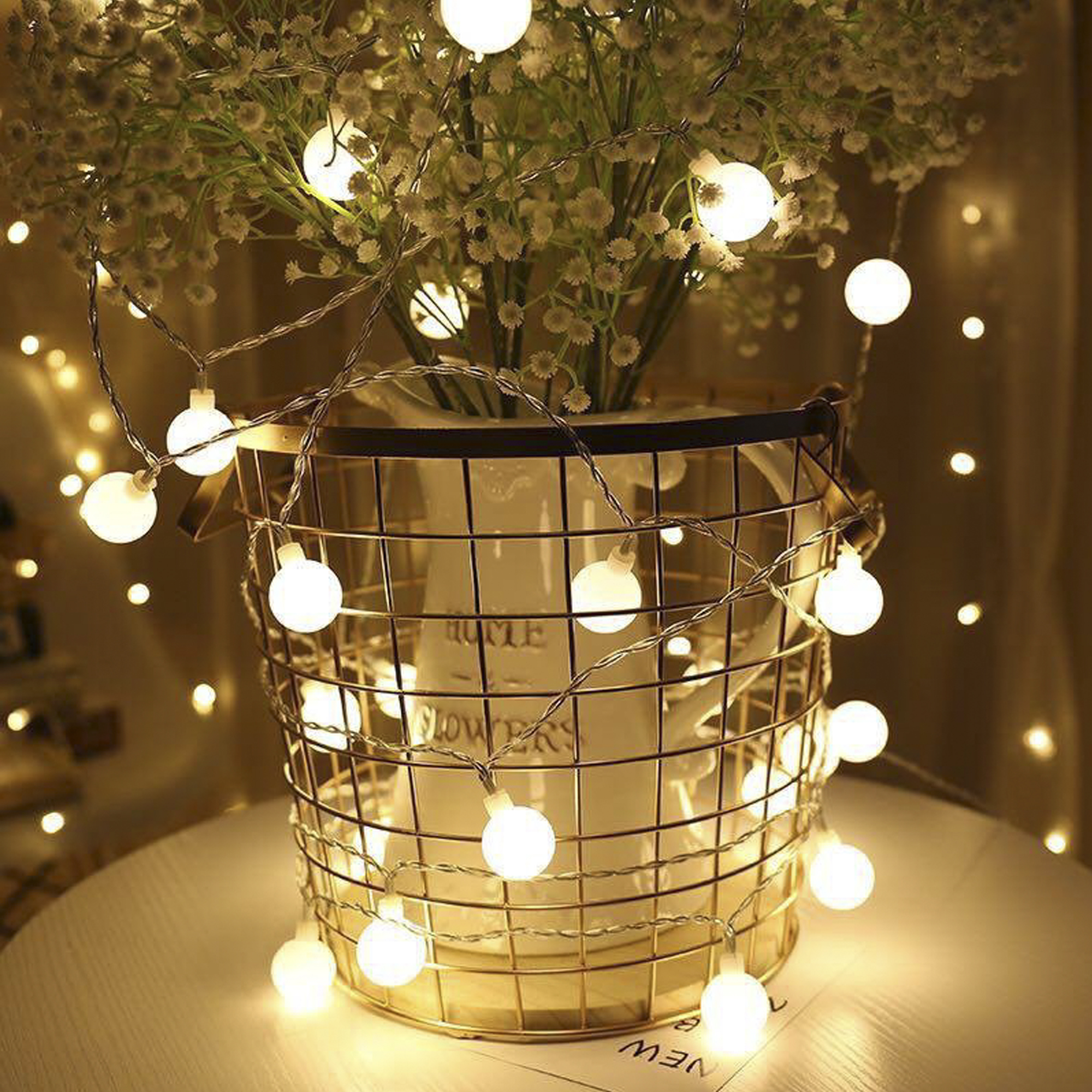 Đèn Led Cherry Trang Trí - Dây Đèn Led 3m30-ball, 6m60-ball, 10m100-ball