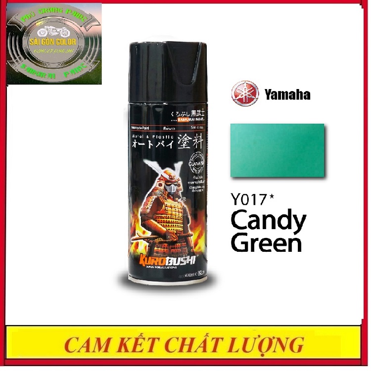Sơn xịt Samurai Y017 màu xanh kẹo