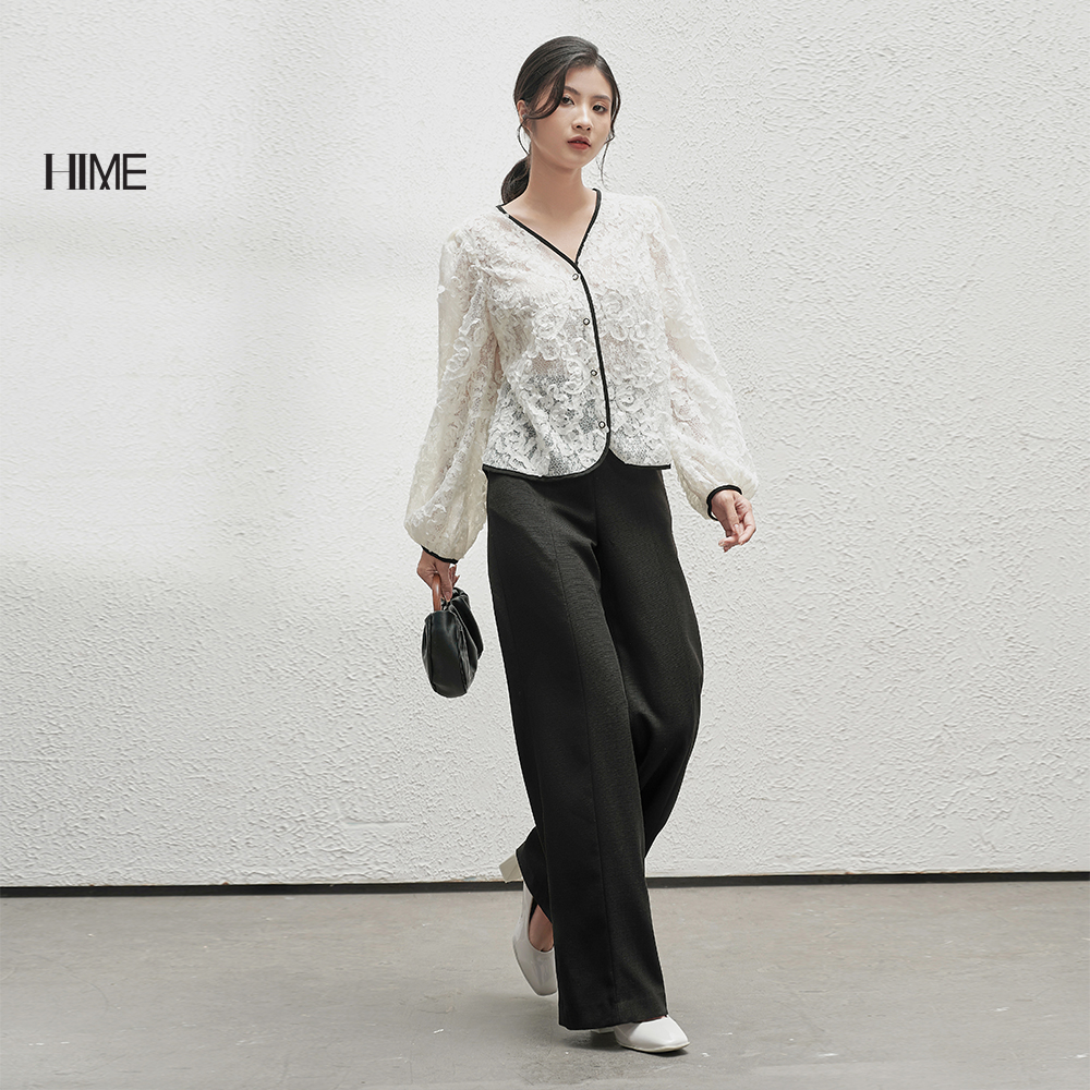 Áo tay bồng cài khuy ngọc hime h157