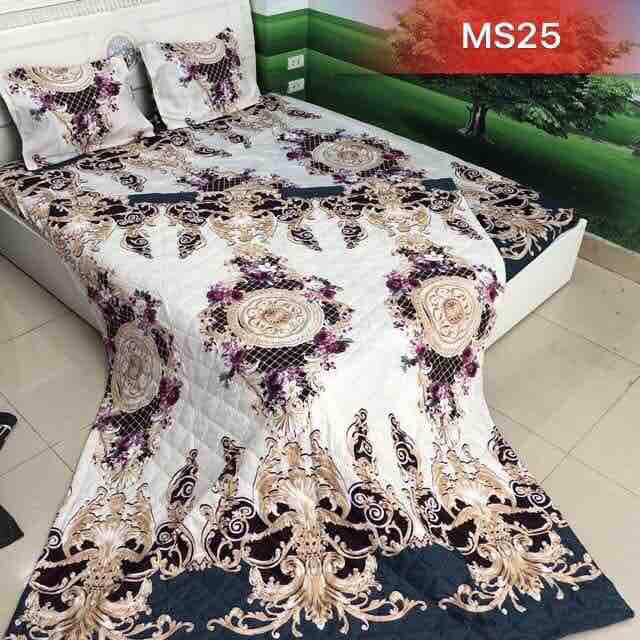 Bộ Chăn Ga Gối Combo 5 Món , Hoàng Gia Trắng , Chất Liệu Bền Đẹp, Không Phai, Không Xù, Mẫu Mã Kích Cỡ Đa Dạng