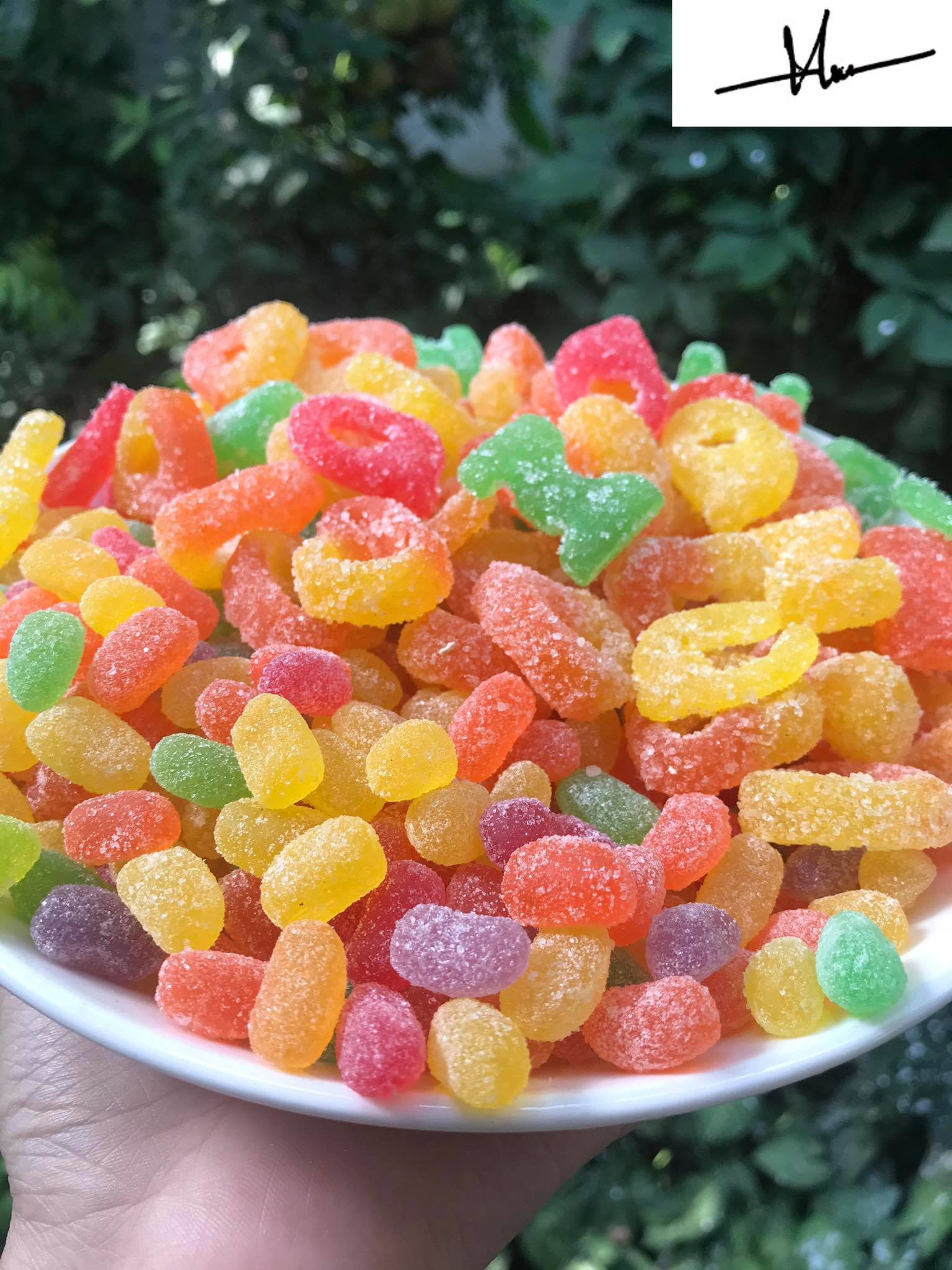 100gr kẹo gôm dẻo trái cây chua ngọt loại ngon
