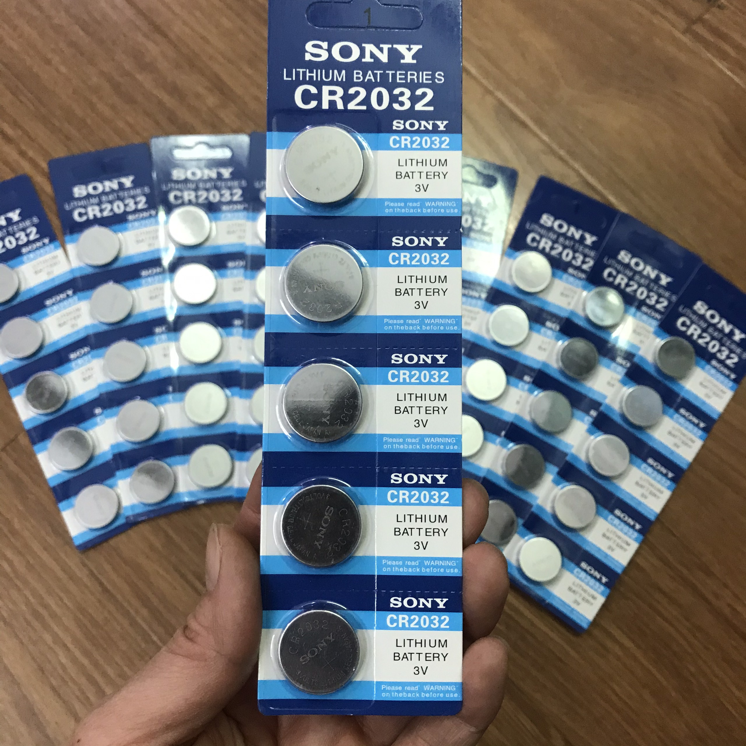 Vỉ 5 viên pin cr2032 sony lithium 3v, pin cúc áo sony 3v cr2032