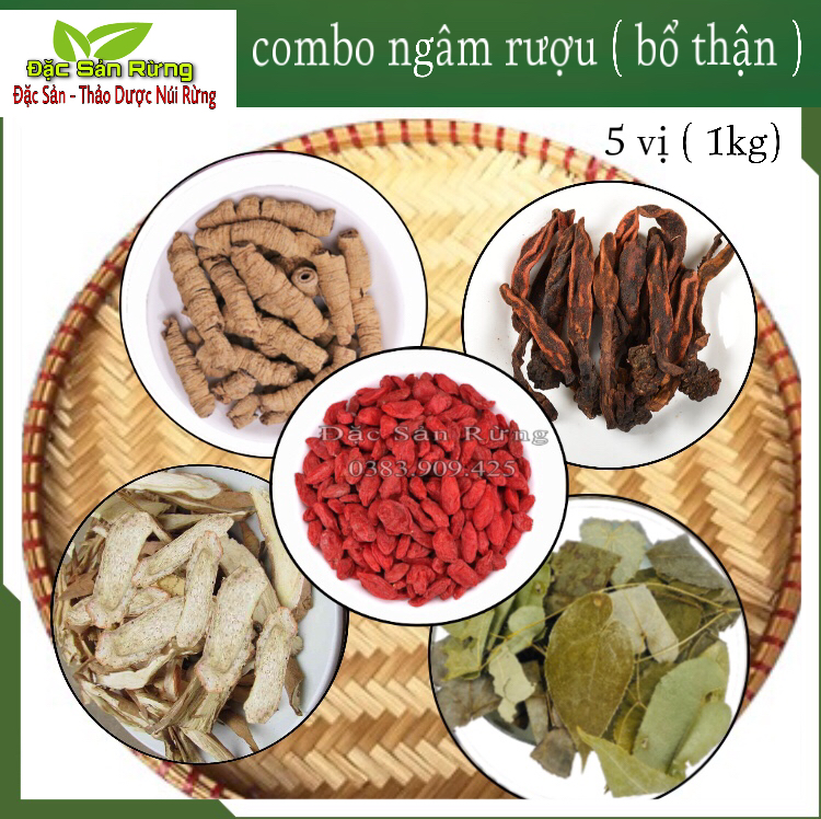 ComBo 5 Sản Phẩm,  Ngâm Rượu Bổ Thận - Ba Kích , Dâm Dương, Ngọc Cẩu, Sâm Cau , kỷ tử ( tổng 1kg)