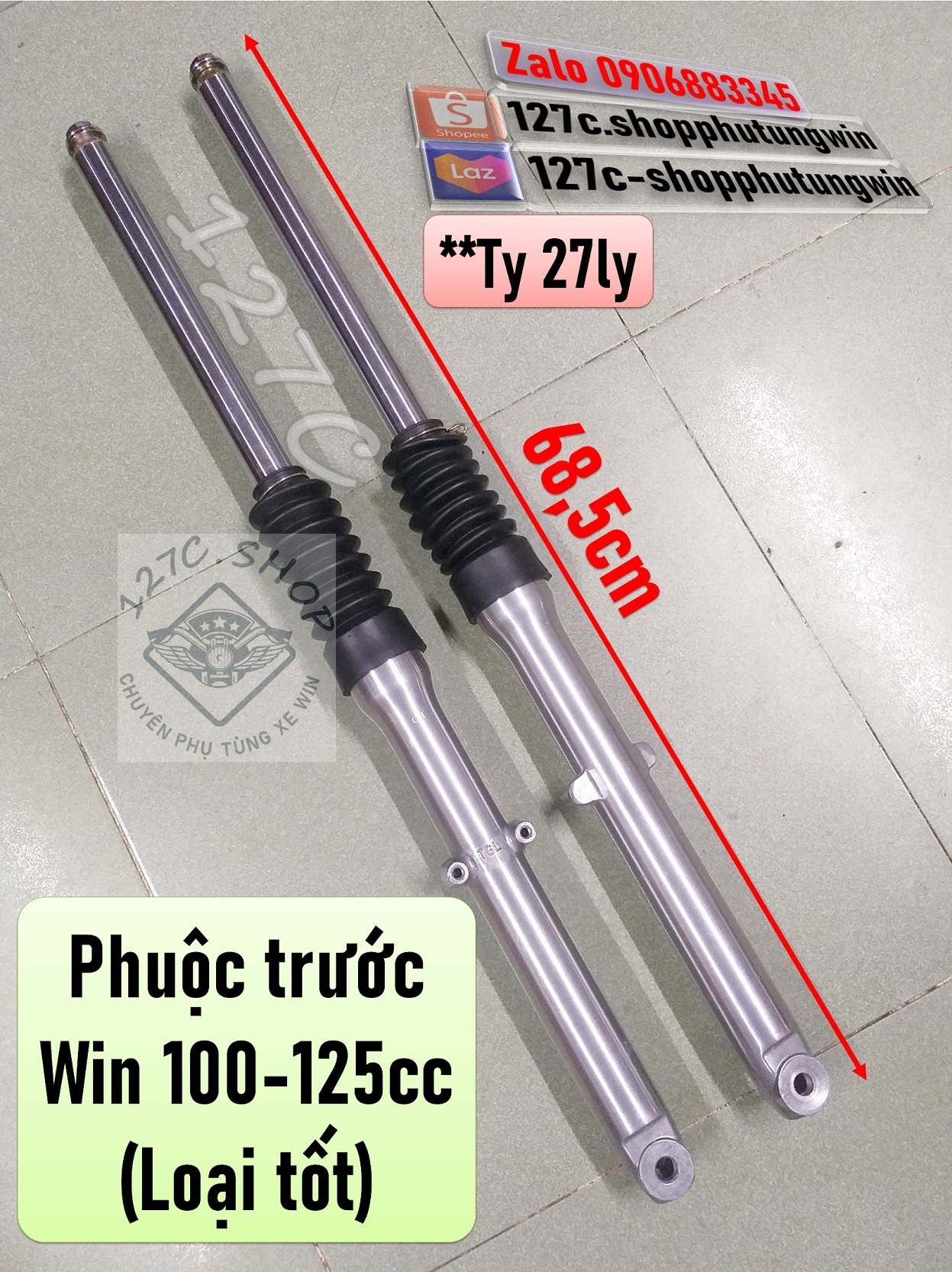 Phuộc trước Win 100/ 125cc gắn phanh thắng đùm