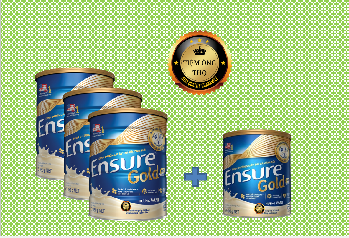 Combo 3 lon 850g và 1 lon 400g sữa ensure - hương vani