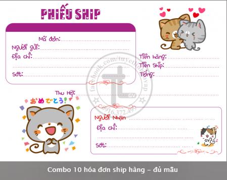 [HCM]Combo 10 hóa đơn ship hàng - đủ mẫu