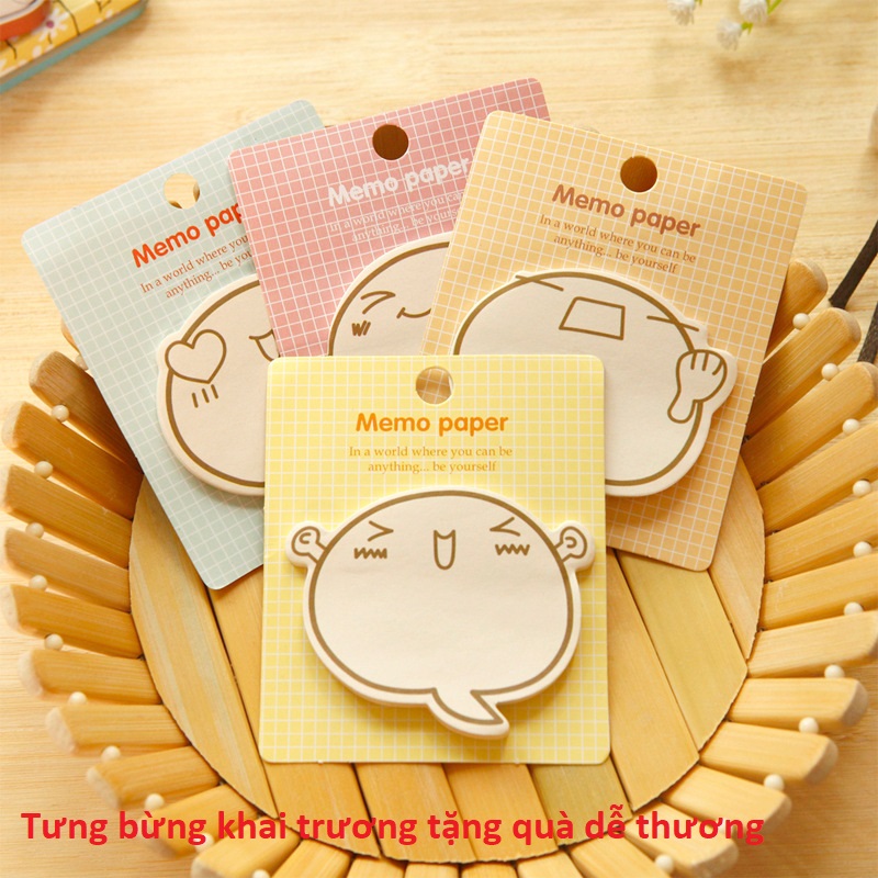 Set 4 giấy ghi chú Memo paper 4 kiểu khác nhau