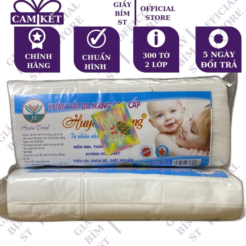 Khăn vải khô đa năng Baby cao cấp Huyền Trang 350g gói 300 tờ