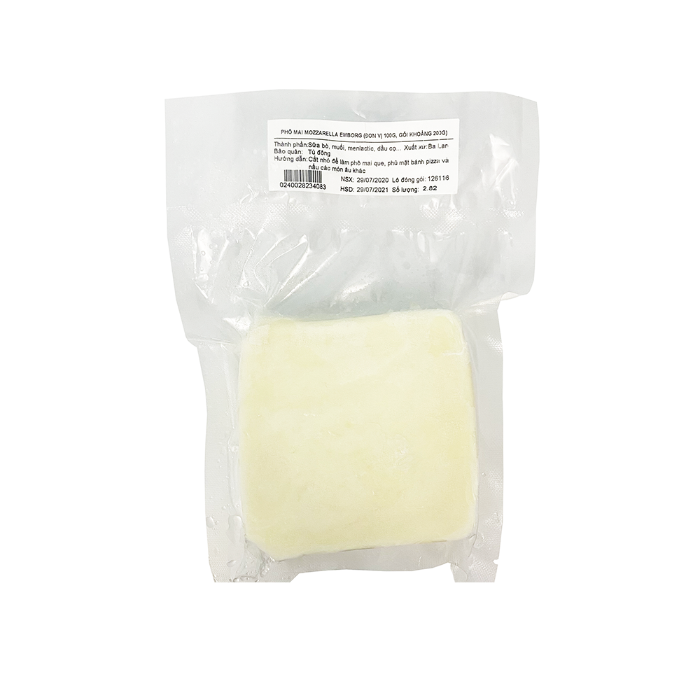 Phô mai mozzarella gói khoảng 200g
