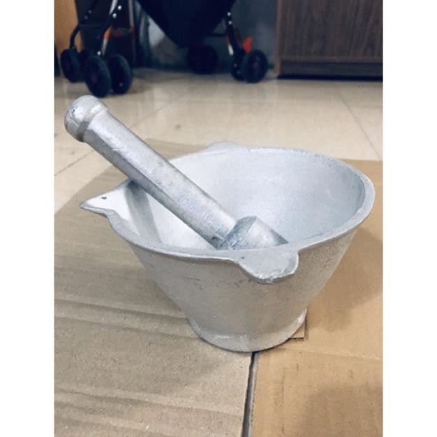 Bộ cối chày làm bằng chất liệu gang đúc siêu dày, bộ cối + chày bằng gang