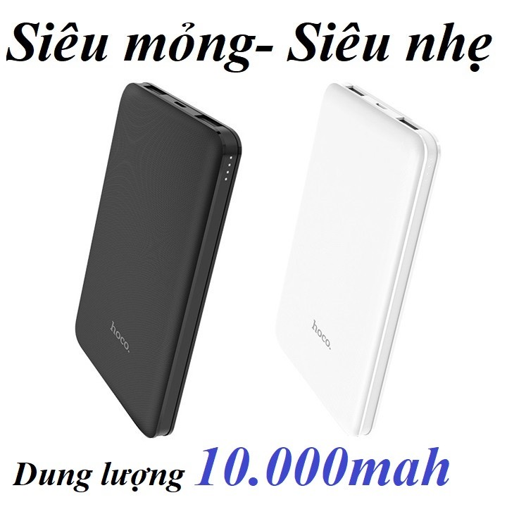 Sạc dự phòng 2 cổng hoco j26 10.000mah - pin sạc dự phòng hoco j26 10.000mah sạc nhanh 2 cổng usb 5v-2a - màn led hiển thị pin - pin sac du phong mini 2 đầu ra - pin cầm tay - chống cháy nổ