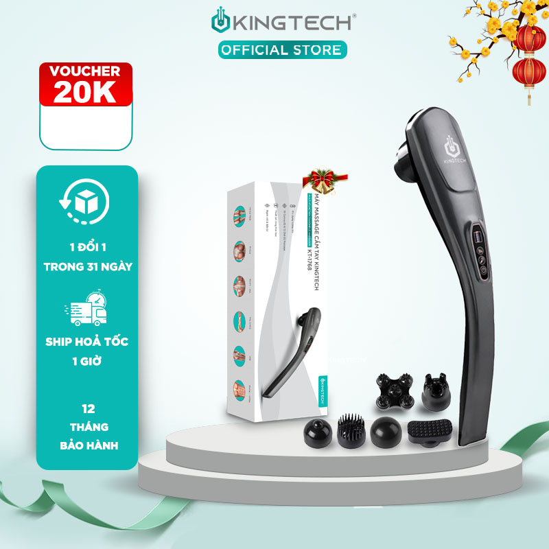 Máy Massage Cầm Tay Đa Năng KINGTECH KT-1768, Máy Đấm Lưng Toàn Thân 6 Đầu Massage 10 Cấp Độ Chuyên 