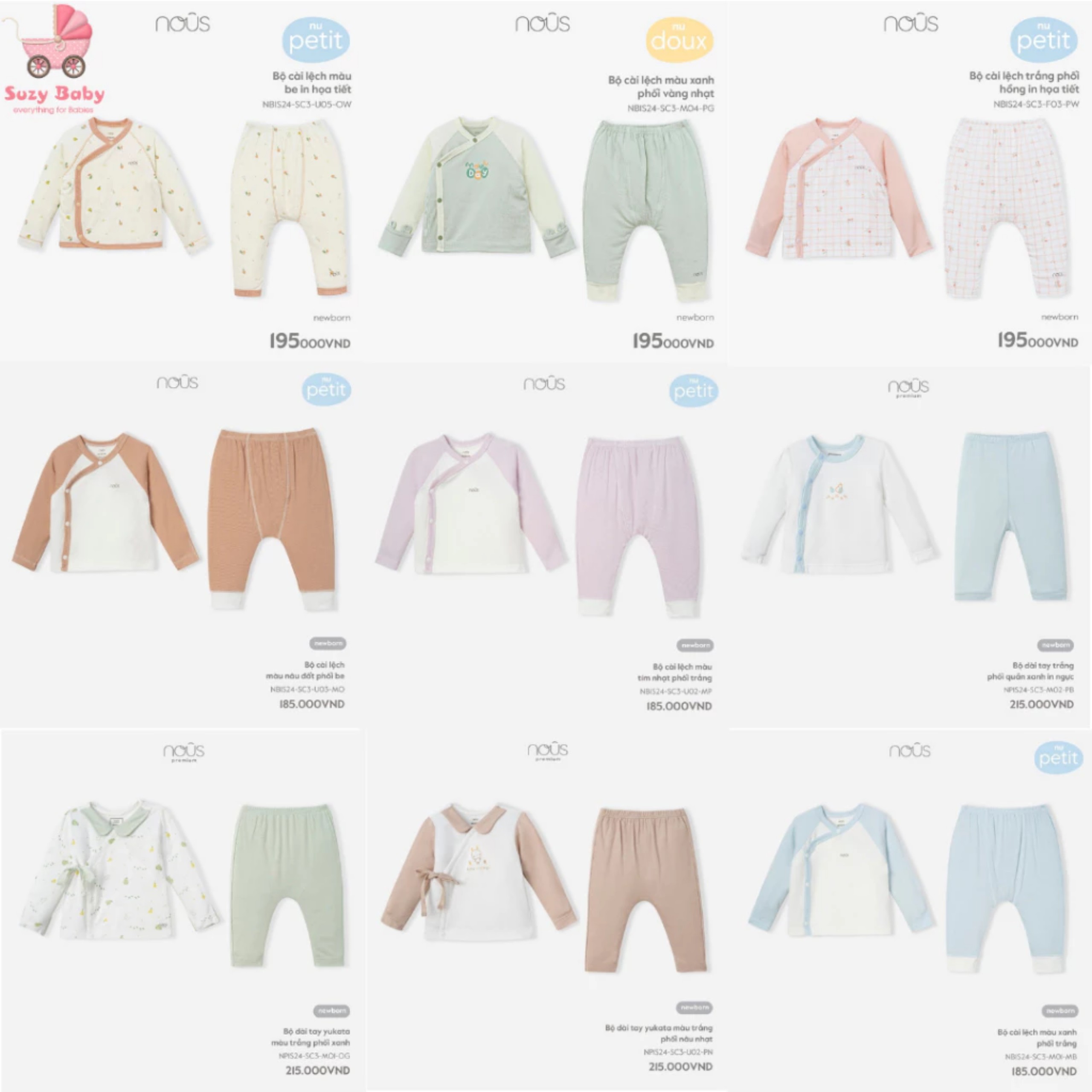 BỘ NOUS PETIT NEWBORN CÚC LỆCH