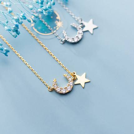 Dây chuyền nữ ngôi sao mặt trăng lấp lánh phong cách hàn dcstarmoon19