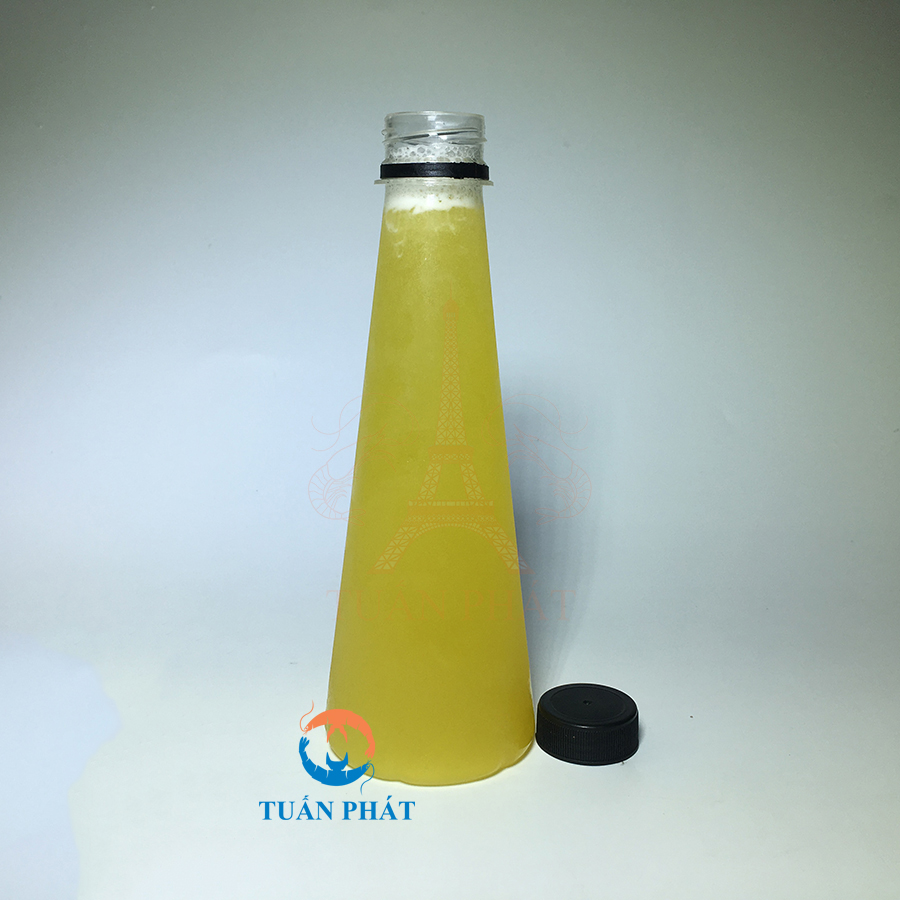 Bộ 50 chai nhựa pet tháp nắp đen 300ml
