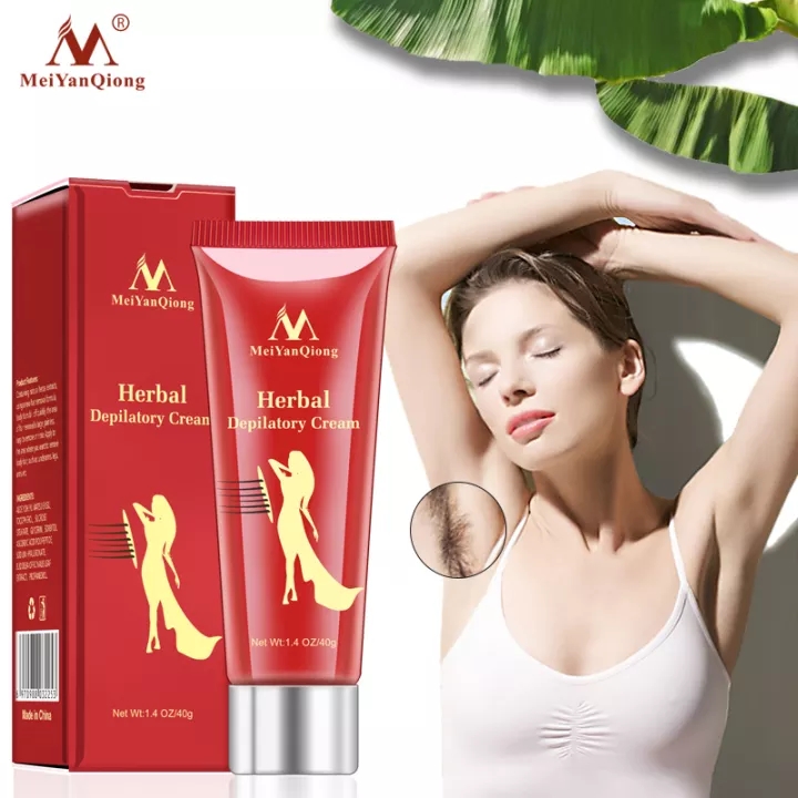 [HCM]MeiYanQiong Kem tẩy lông Herbal Hair Removal Cream Depilatory Painless Cream Removes Underarm Leg Hair Body Care Shaving and Hair Removal