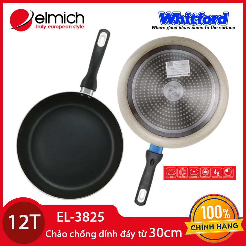 Chảo chống dính thành cao đáy từ Elmich 235382x đường kính 30cm - Hàng chính hãng, bảo hành 12 tháng