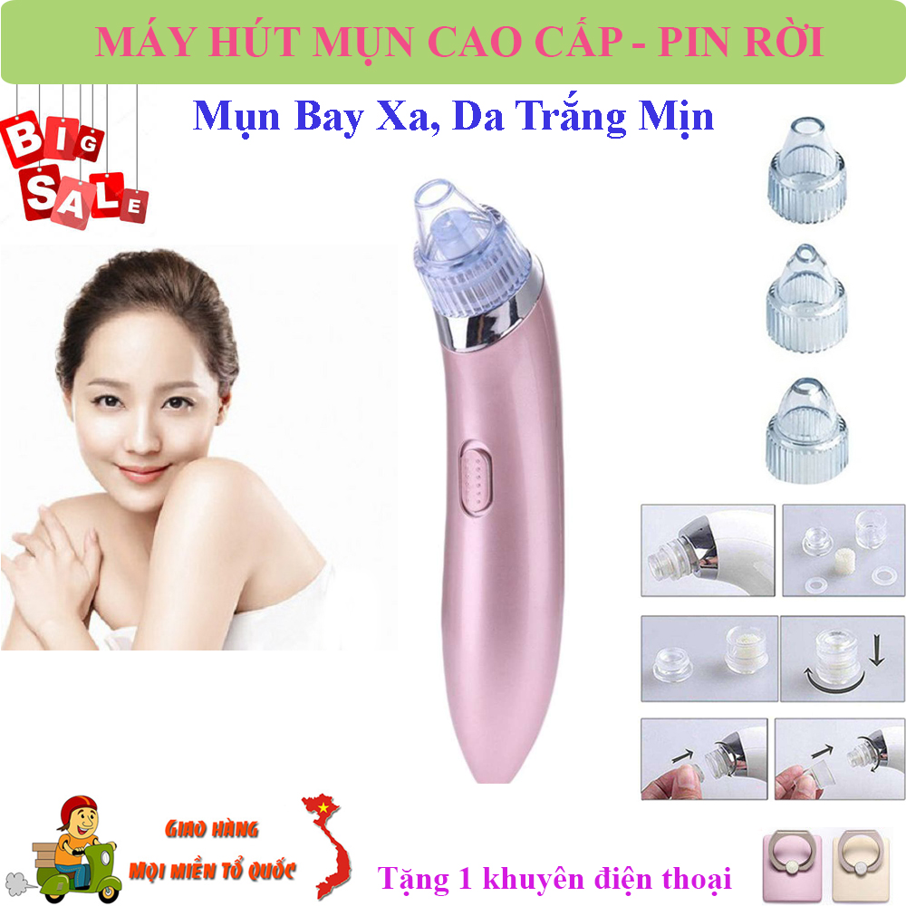 Máy Hút Mụn Hàn Quốc  , Máy Hút Mụn Cao Cấp,Máy Hút Mụn Đầu Đen .Hút Sạch Bụi Bẩn, Bã Nhờn, Mụn Cám, Mụn Đầu Đen Giúp Cho Làn Da Trắng Sạch, Mịn Màng  , Tặng Kèm Khuyên Điện Thoại.