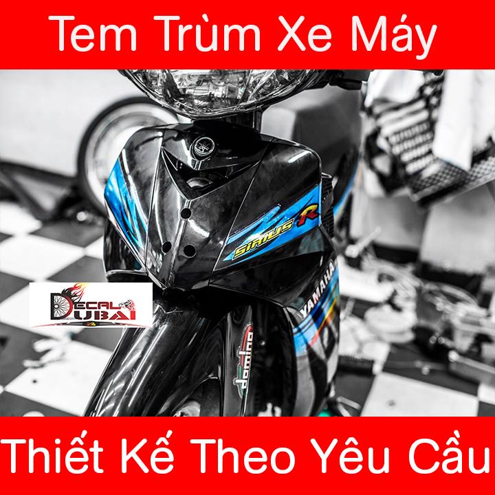 Tem Trùm Xe Sirius Xanh Đen Siêu Đẹp