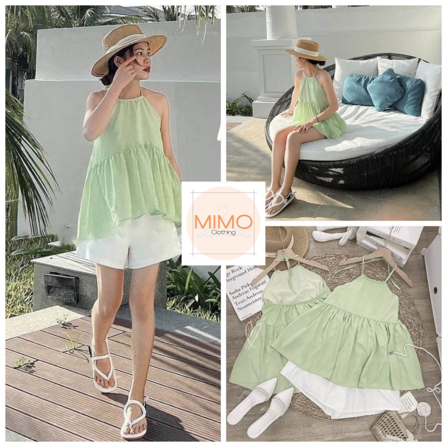 Váy Đầm Nữ Cộc Tay Babydoll Xanh Cốm Freesize Cài Khuy Ylydress Phom Rộng    Hazomicom  Mua Sắm Trực Tuyến Số 1 Việt Nam