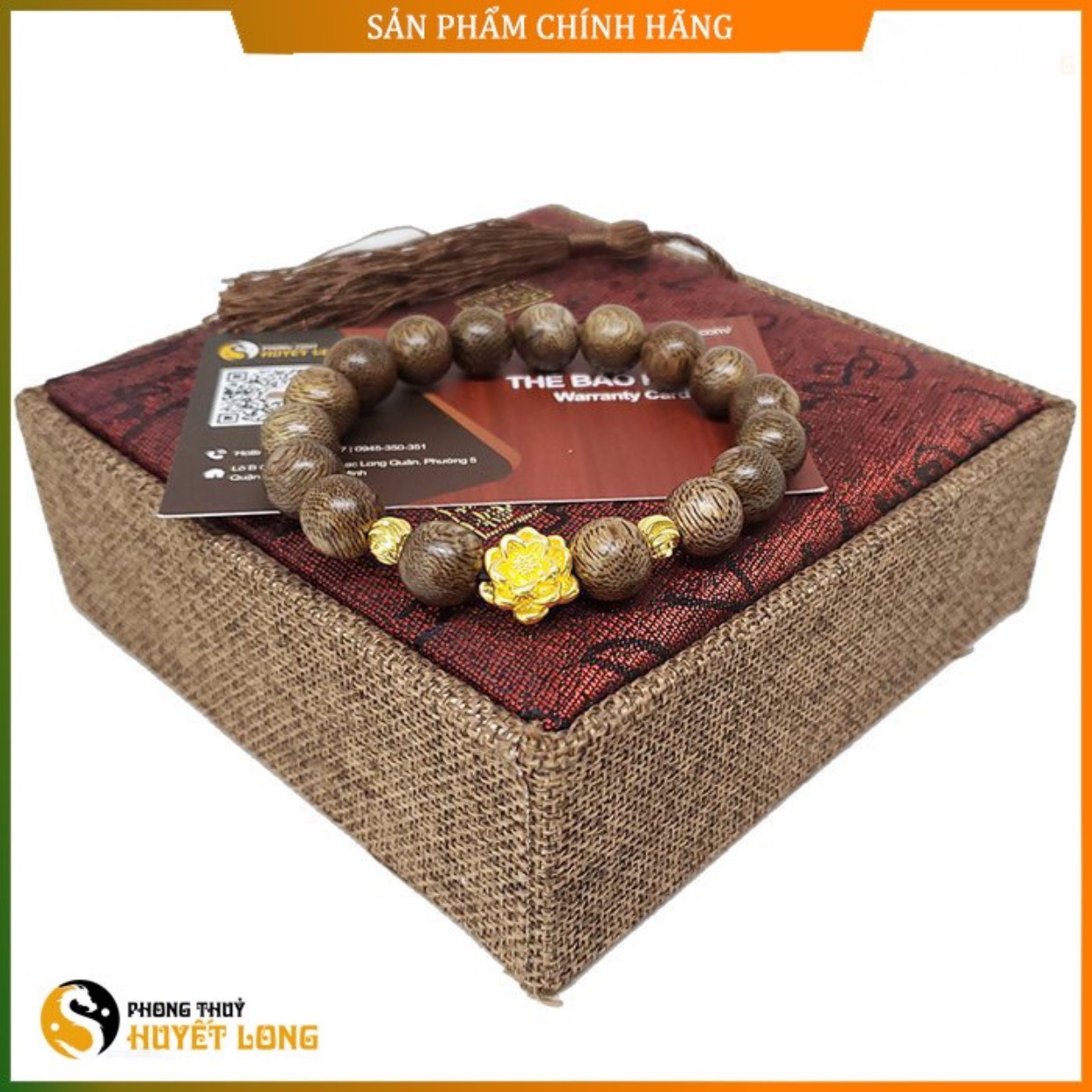 Vòng Tay Trầm Tốc Tròn Mix Hoa Sen Bi Vàng Thiên Nhiên Vòng Trầm Hương Phong Thủy Vòng Gỗ Thơm