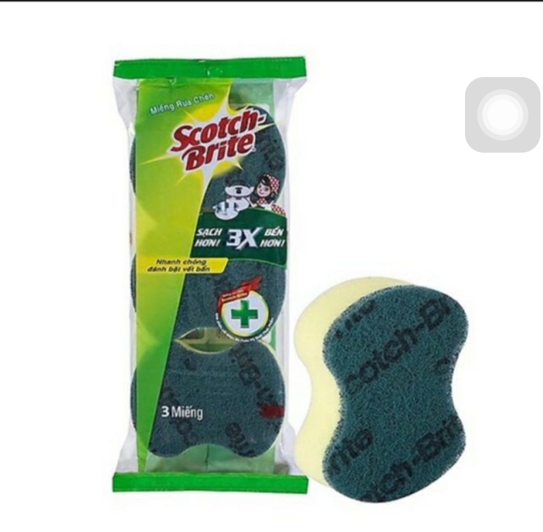Combo 3 miếng rửa chén bát scotch brite 3m gia phú