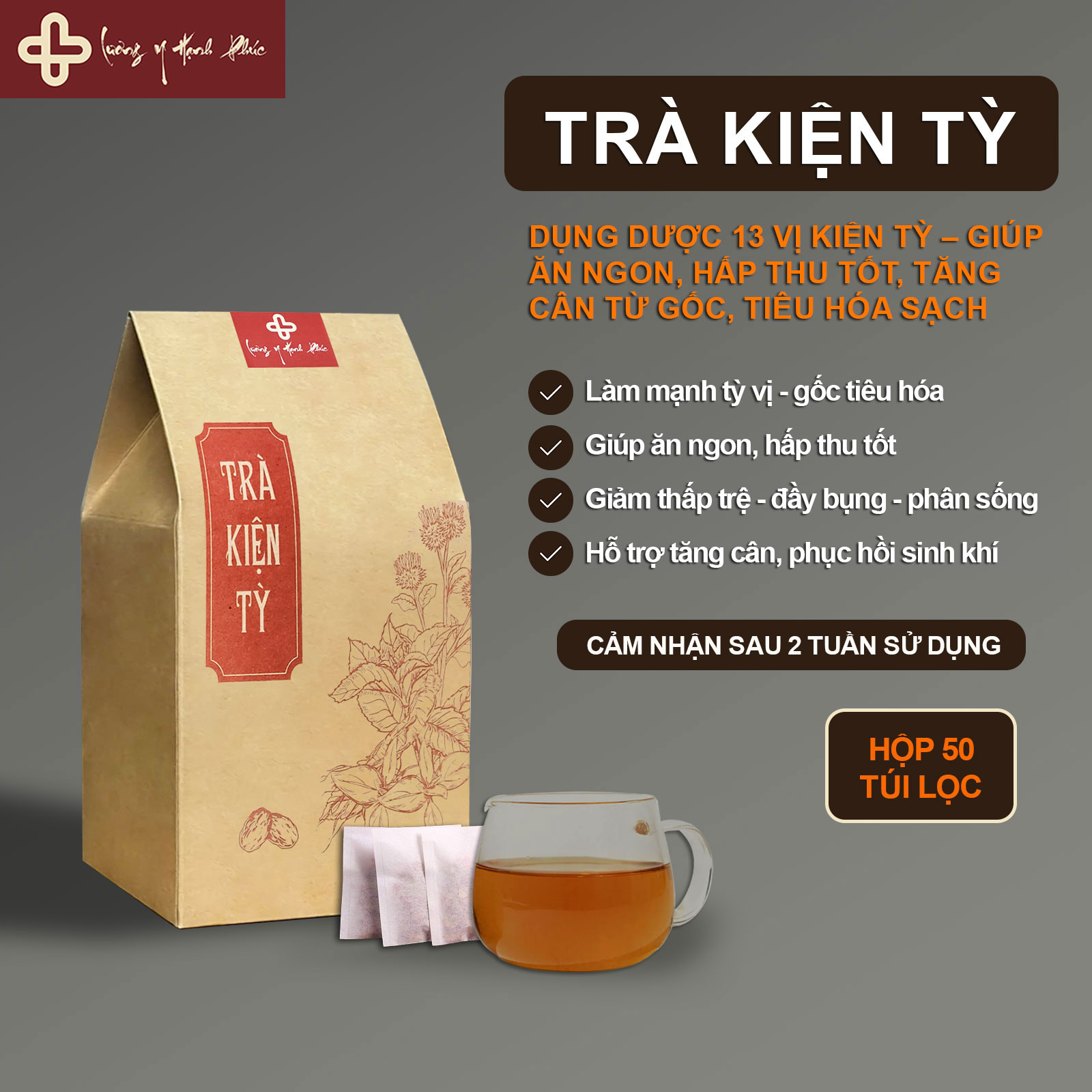 Trà Kiện Tỳ - 10 vị thảo mộc giúp Ăn Dễ Tiêu, Đỡ Đầy Bụng, Hỗ trợ chuyển hóa và hấp thu tốt hơn