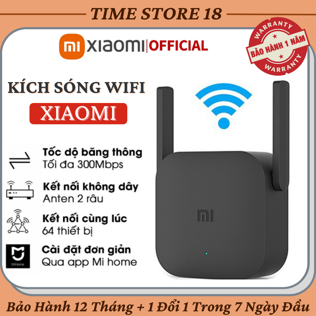 Kích sóng wifi xiaomi - bộ khuếch đại wifi xiaomi repeater pro 300mbps 2 râu wifi 2*2 dbi antenna 2.4ghz tăng khả năng phát sóng wifi được xa và mạnh hơn