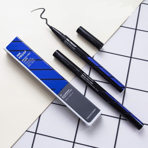 Bút dạ kẻ mắt the face shop ink proof brush pen liner