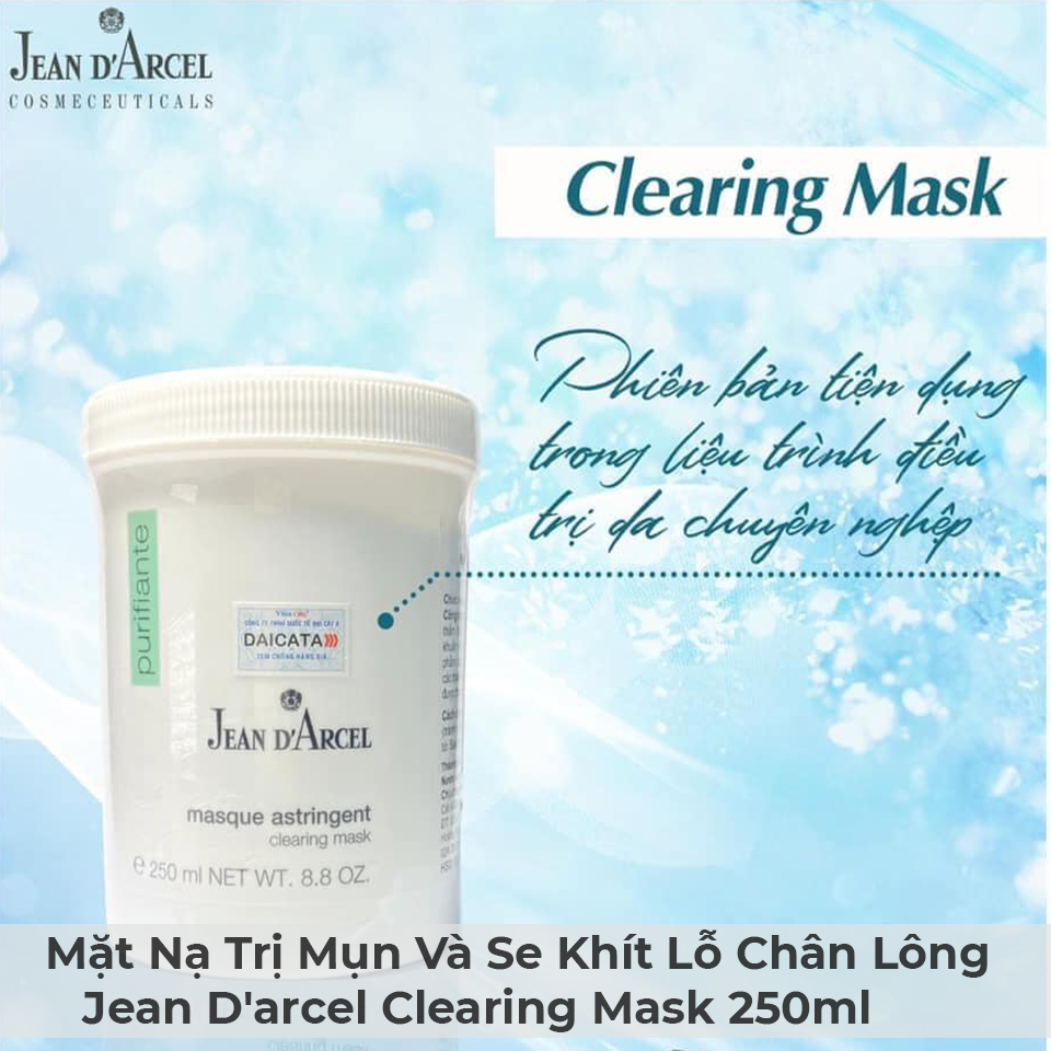 Mặt nạ đất sét cho da dầu mụn, giảm mụn đầu đen jean d'arcel clearing mask