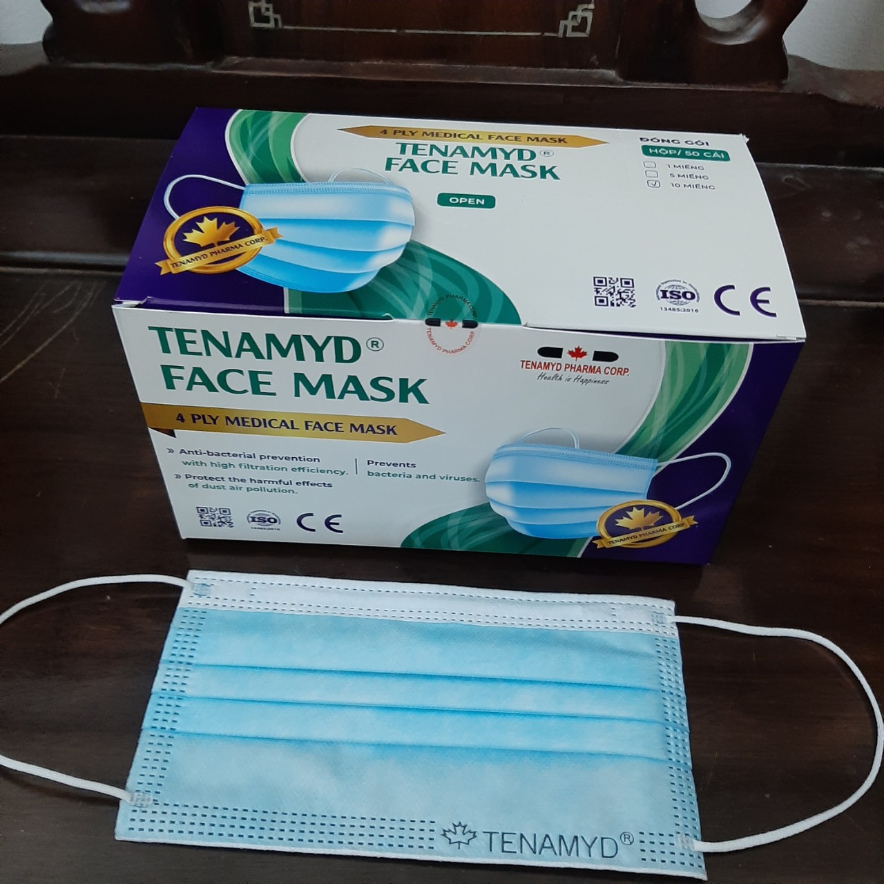 KHẨU TRANG Y TẾ  FACE MASK TENAMYD 4 LỚP BẢO VỆ SỨC KHỎE HÀNG XUẤT KHẨU CÓ CHỨNG NHẬN CE