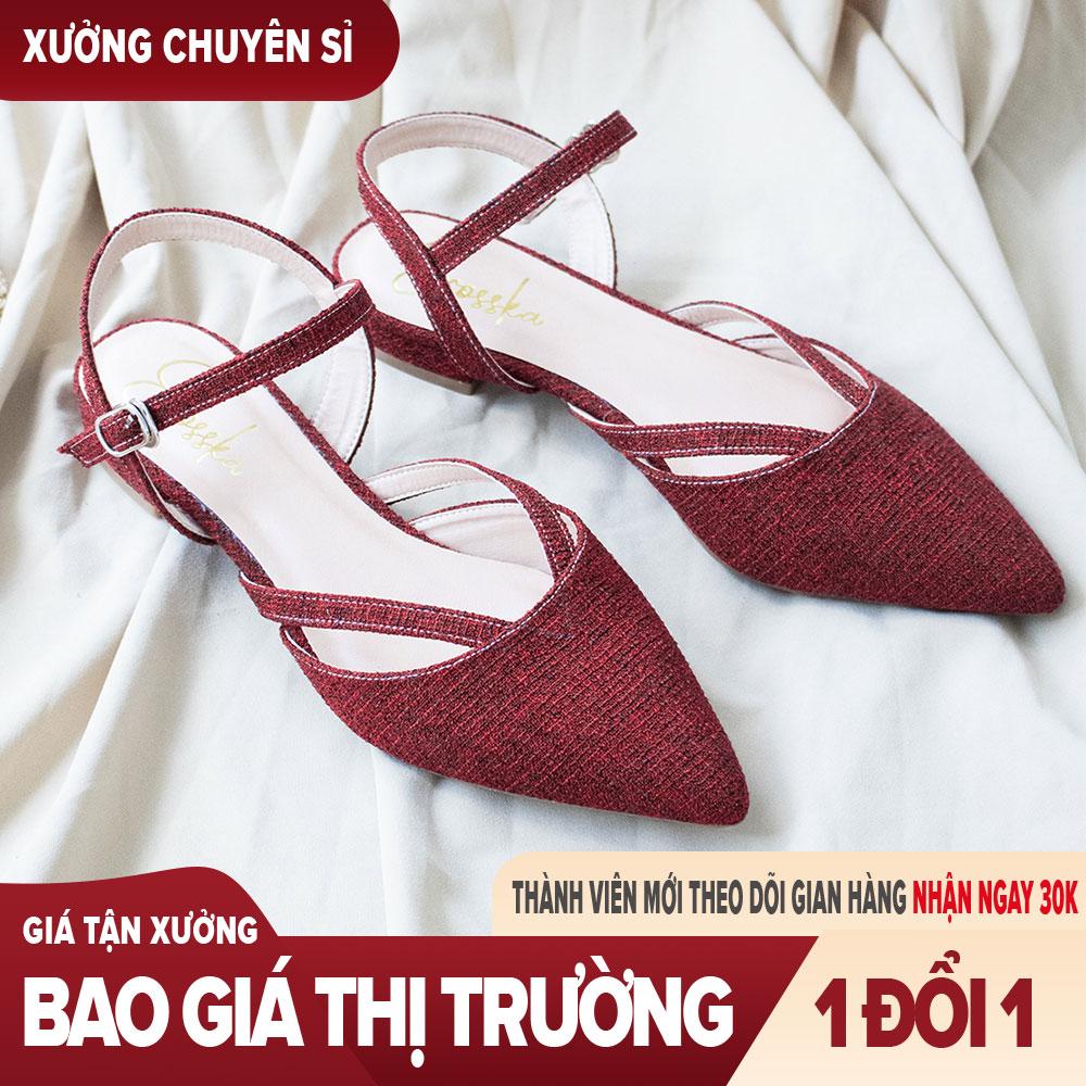 Giày nữ, giày sandal nữ đế bệt mũi nhọn thời trang EL008