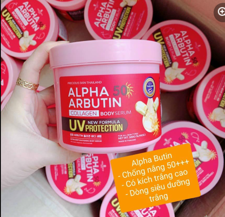 Kem kích trắng body alpha arbutin 3+, kem alpha arbutin kích trắng plus 3+ new uv hủ lớn 500gr