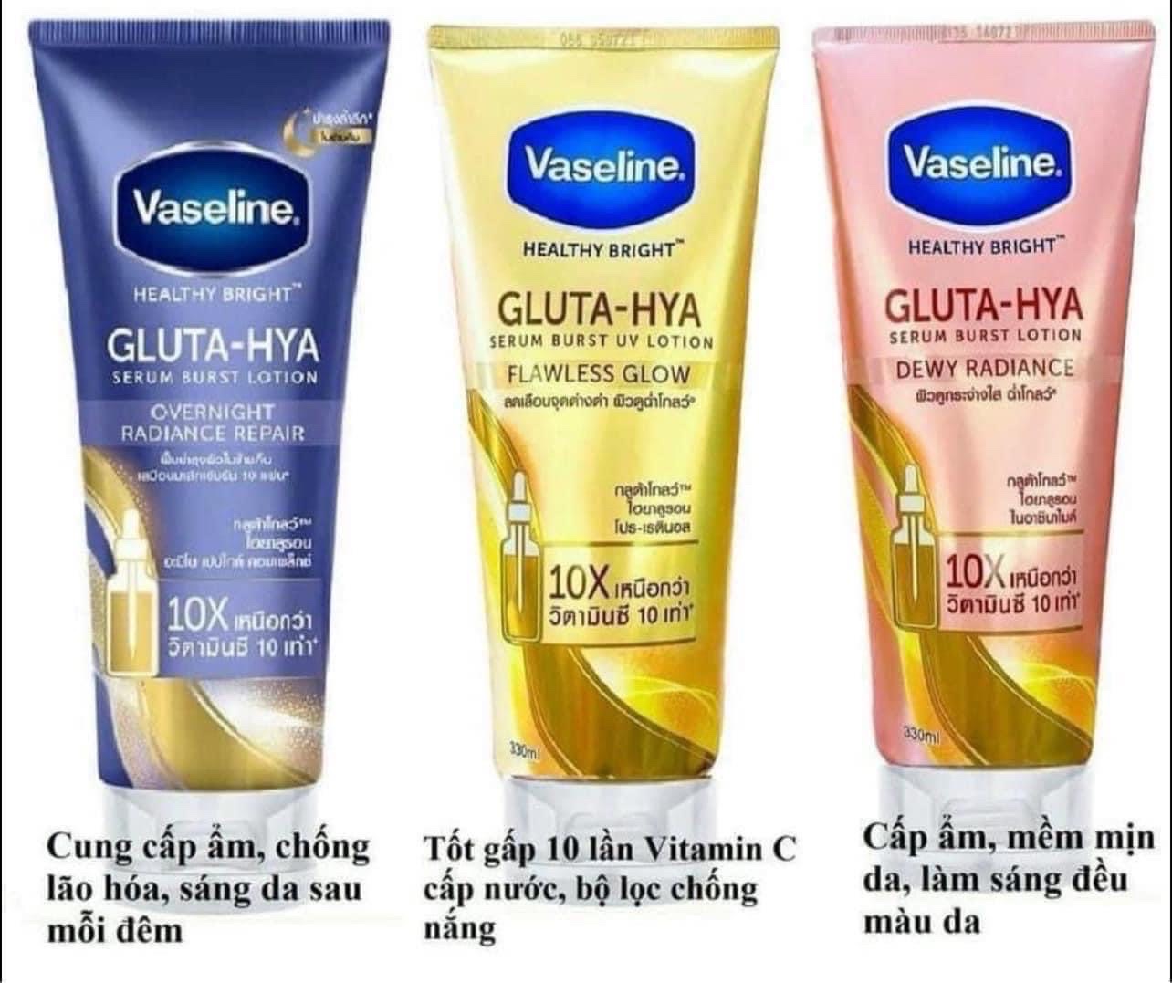 Sữa dưỡng thể vaseline gluta hya serum 10x thái lan 330g