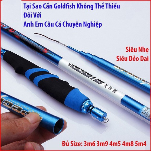 Hàng Chính Hãng] Cần Câu Tay Gold FISH Độ Cứng 3H Nhấc Tĩnh 1.5kg,Dẻo Dai Vô Địch 3M6 -  6M3  [Tặng Đọt Phụ]