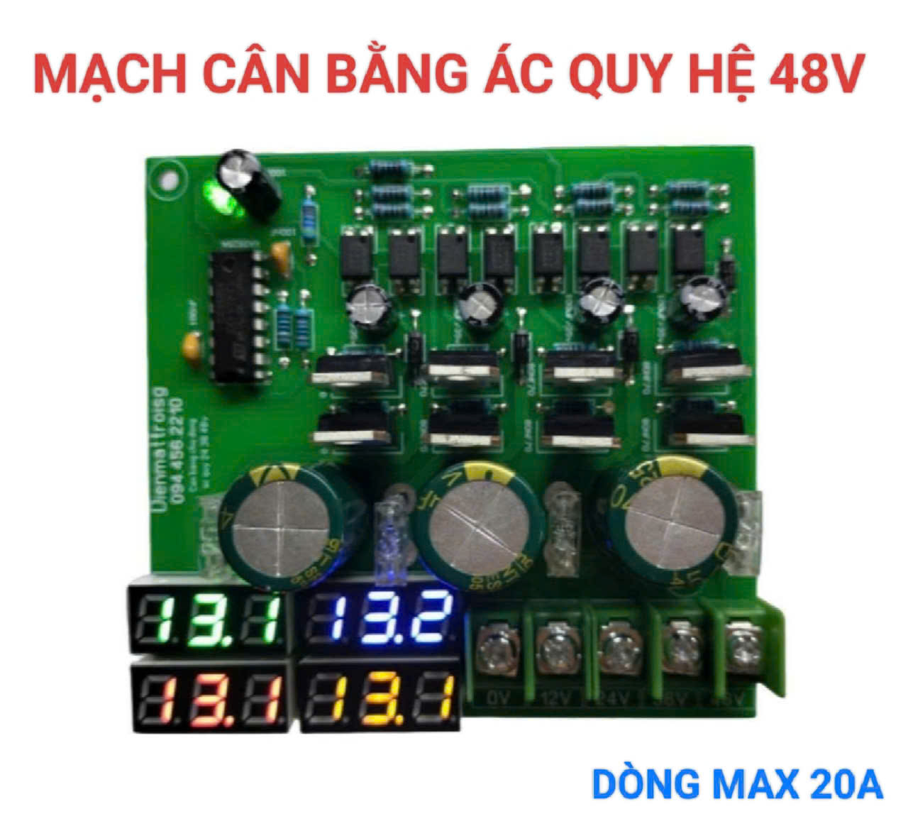 Mạch 48V cân bằng chủ động ắc quy, pin lifepo4,có đồng hồ