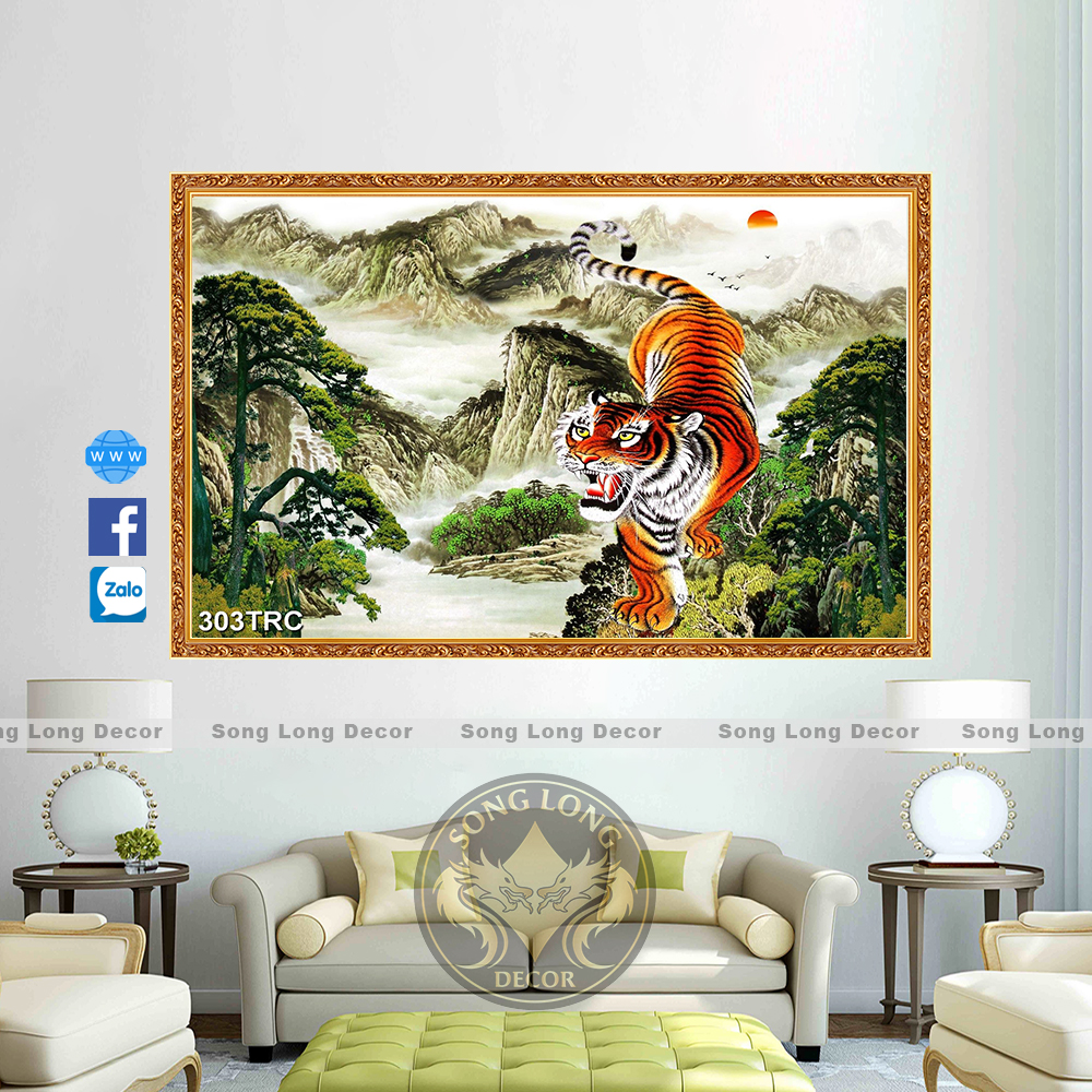 TRANH DÁN TƯỜNG 3D NGOẠ HỔ, TRANH DÁN TƯỜNG CON HỔ - TRANH CON CỌP - TRANH RỒNG HỔ
