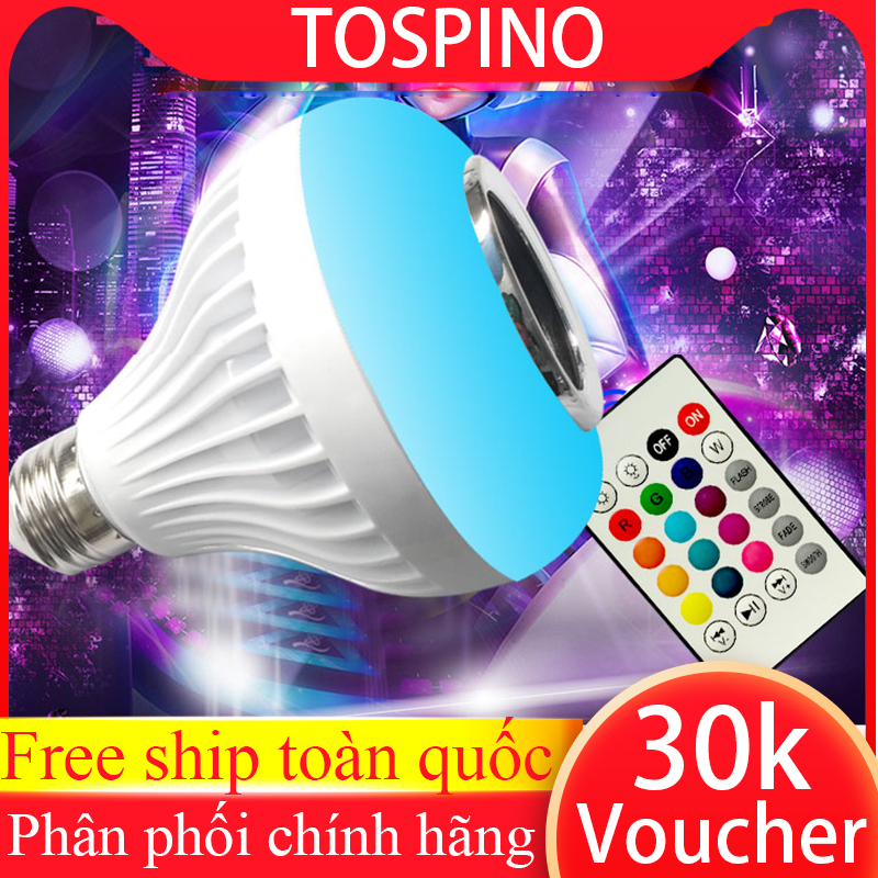 {Có remote} Đèn led 12 màu kèm loa bluetooth âm bass siêu trầm cảm ứng nhạc bóng đèn led 7 màu kèm loa bluetooth remote, đèn trang trí đèn mini
