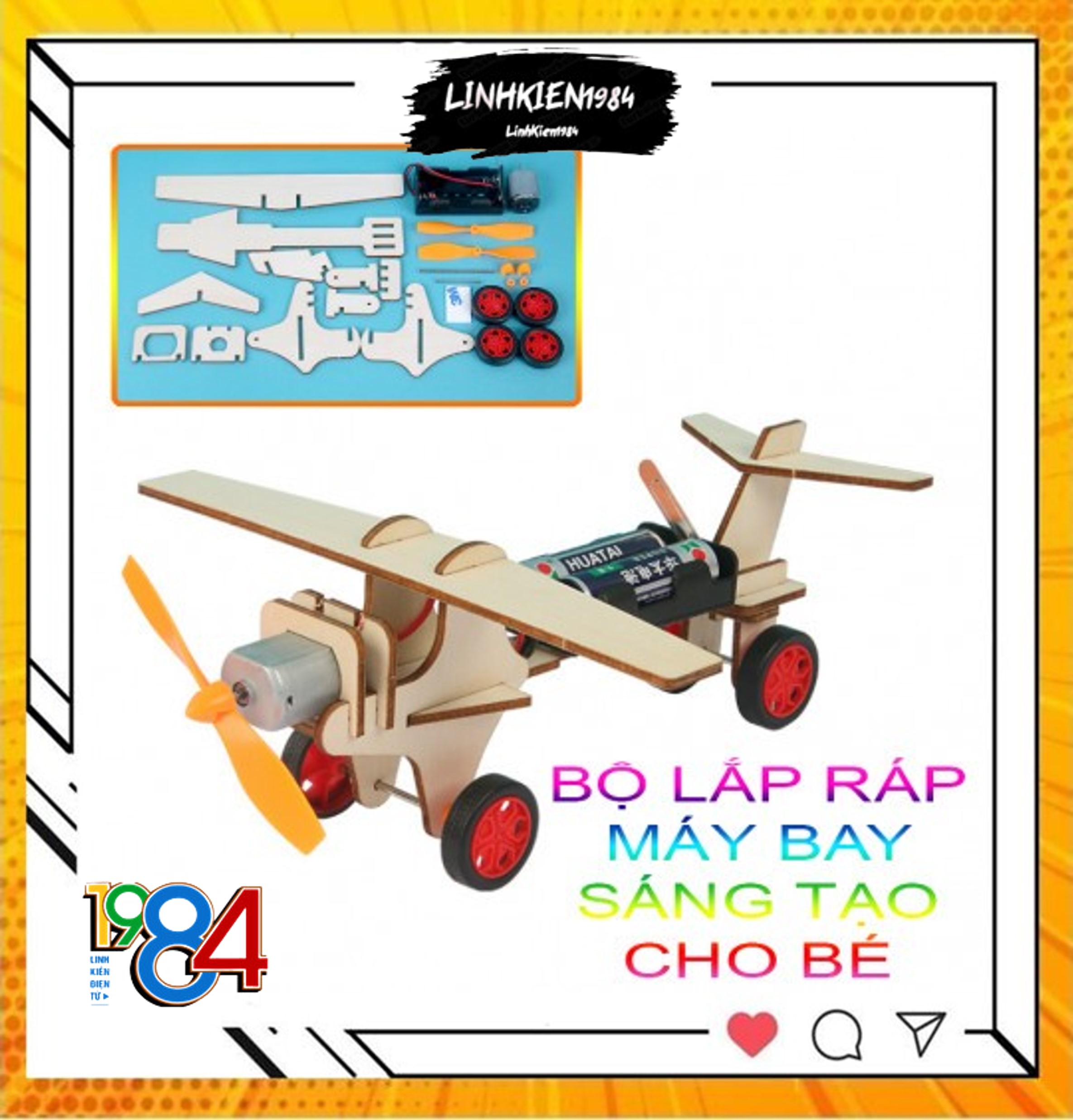 Bộ lắp ráp máy bay sáng tạo cho bé